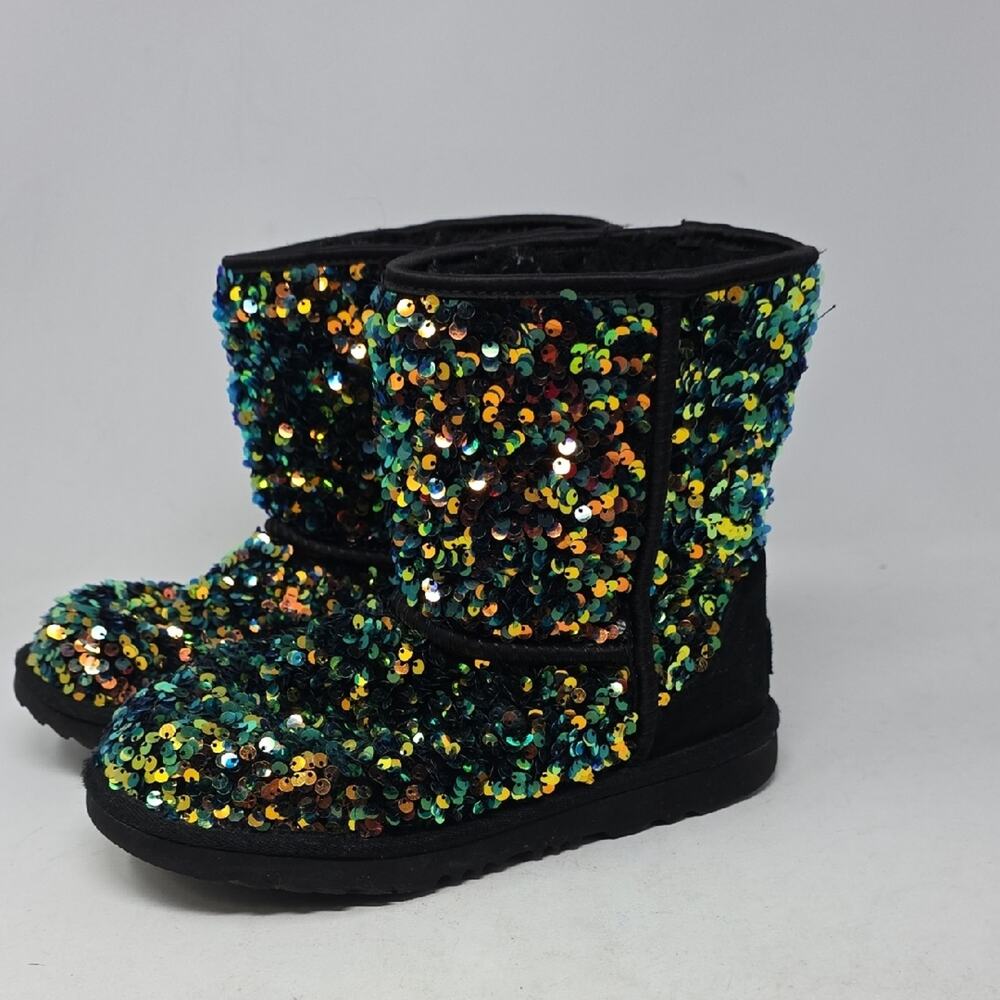 UGG Kids Sequin Black Boots Girls Size 4